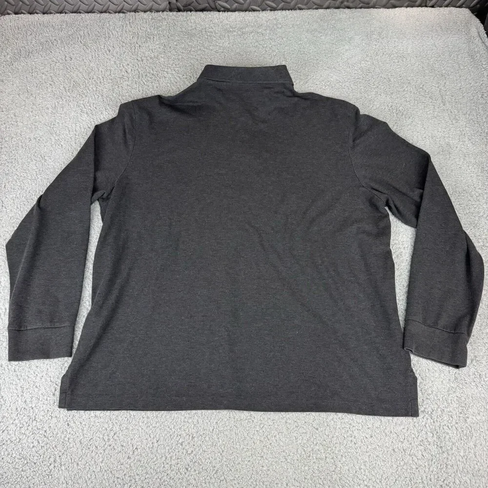 Polo Ralph Lauren Shirt XXL‎ Gray Long Sleeve Polo Custom Slim Fit Stretch Mesh